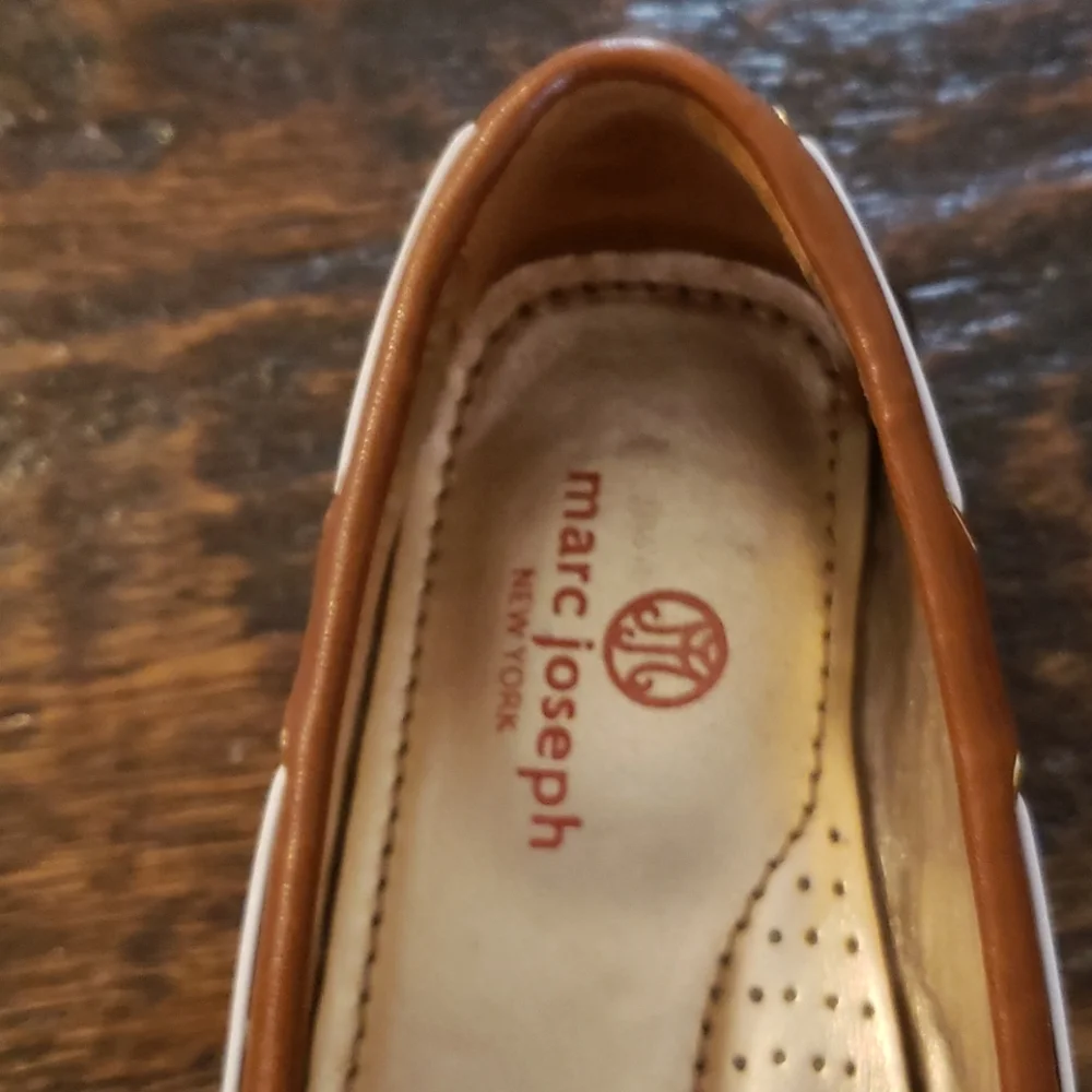 Women's Brown and White Loafers - Picture 4 of 6